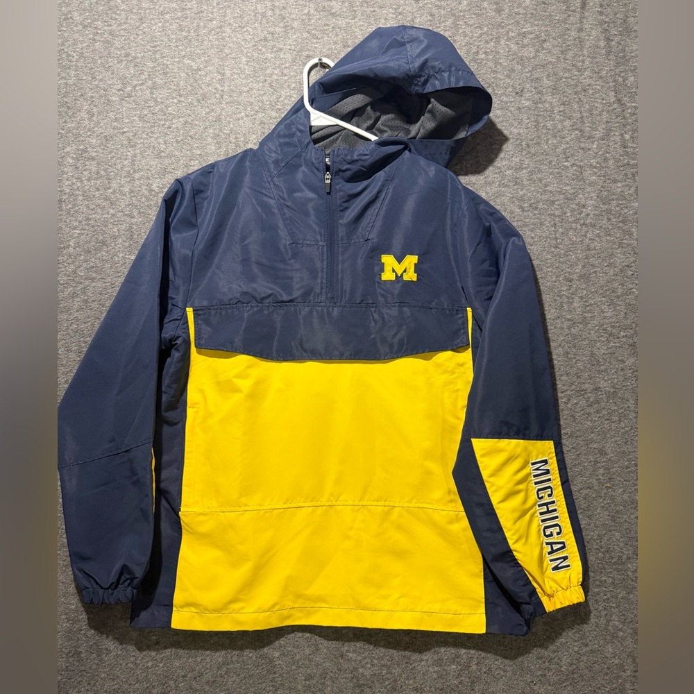 Michigan Wolverines Colosseum Pullover Anorak Windbreaker Jacket Mens Large NEW